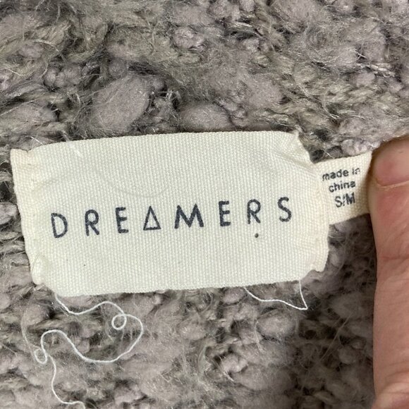 Dreamers‎ Taupe Fuzzy Open Front Cardigan Size Small Medium Tan Beige Minimalist - Picture 2 of 10
